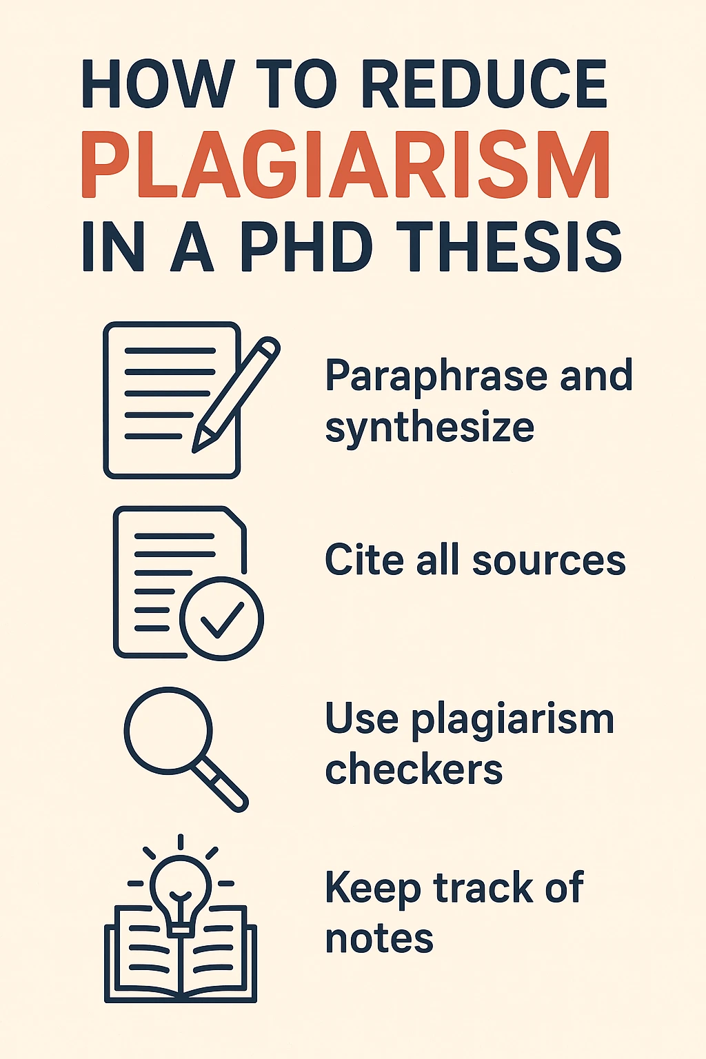 How to Reduce Plagiarism in a PhD Thesis?